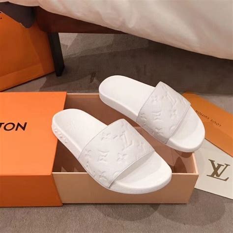 lv slides white|louis vuitton jean slide.